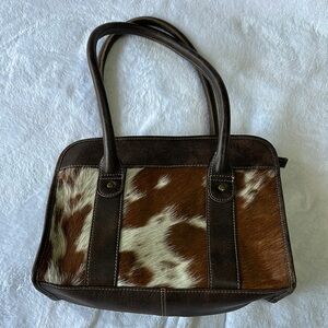 Brown and White cow fur Tote Bag